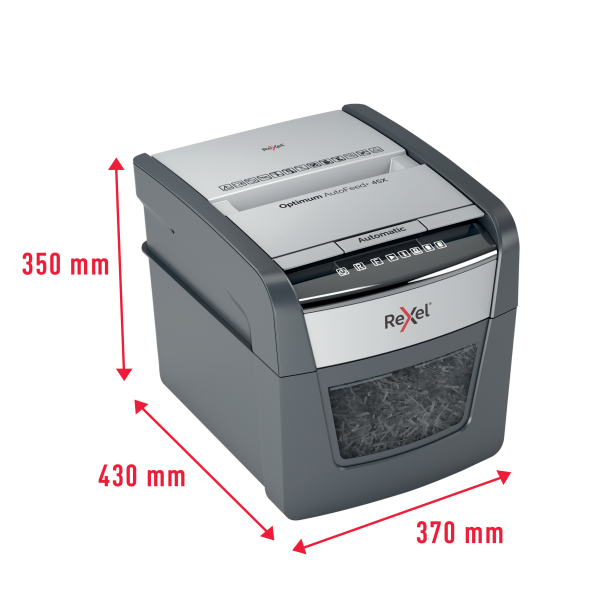 rx_2020045X_dimensions_etail_72_600_600-4.jpg Rexel Optimum AutoFeed+ 45X Automatic Cross Cut P4 Paper Shredder 2020045XEU