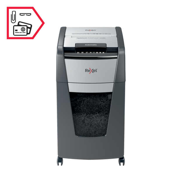 rx_2020225M_clip_staple_card_icon_etail_72_600_600.jpg Rexel Optimum AutoFeed+ 225M Automatic Micro Cut Paper Shredder