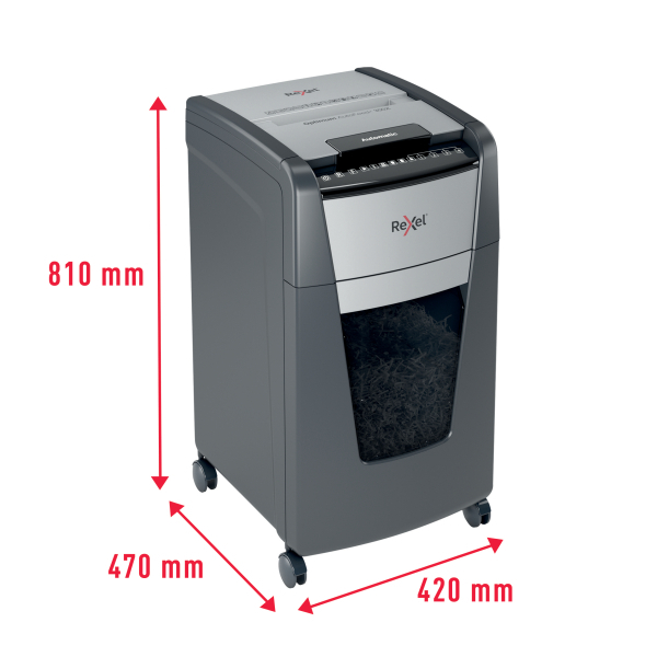 rx_2020300X_dimensions_etail_72_600_600.jpg Rexel Optimum AutoFeed+ 300X Automatic Cross Cut P4 Paper Shredder 2020300XEU