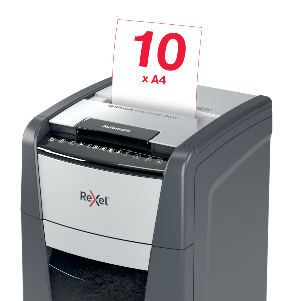 rx_2020300X_shredding_capacity_manual_icon_etail_72_600_600.jpg Rexel Optimum AutoFeed+ 300X Automatic Cross Cut P4 Paper Shredder 2020300XEU