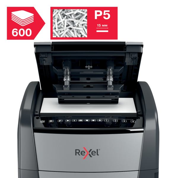 Rexel Optimum AutoFeed+ 600M Automatic Micro Cut P5 Paper Shredder