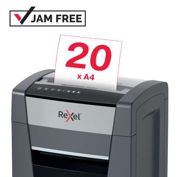 rx_2021420X_capacity_etail_72_600_600.jpg Rexel Momentum Extra P420+ Jam Free Cross Cut P4 Paper Shredder
