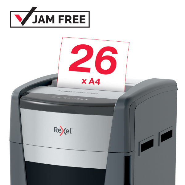 rx_2021426X_capacity_etail_72_600_600.jpg Rexel Momentum Extra XP426+ Jam Free Cross Cut P4 Paper Shredder